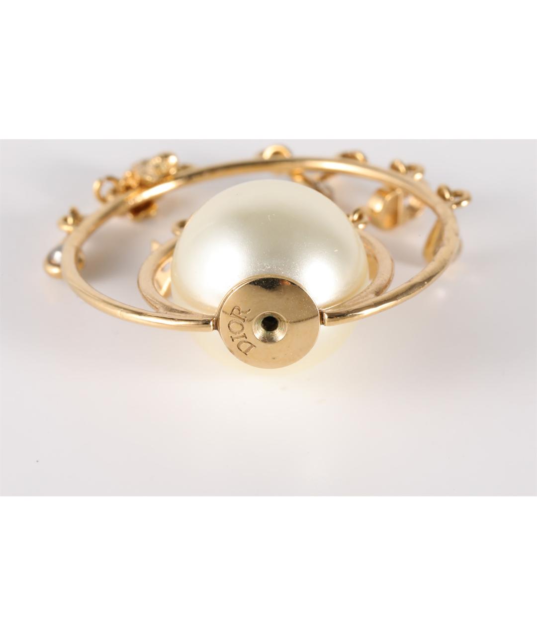 CHRISTIAN DIOR Золотые металлические серьги, фото 6