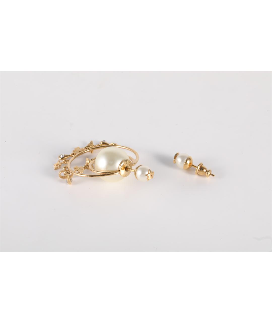 CHRISTIAN DIOR Золотые металлические серьги, фото 5