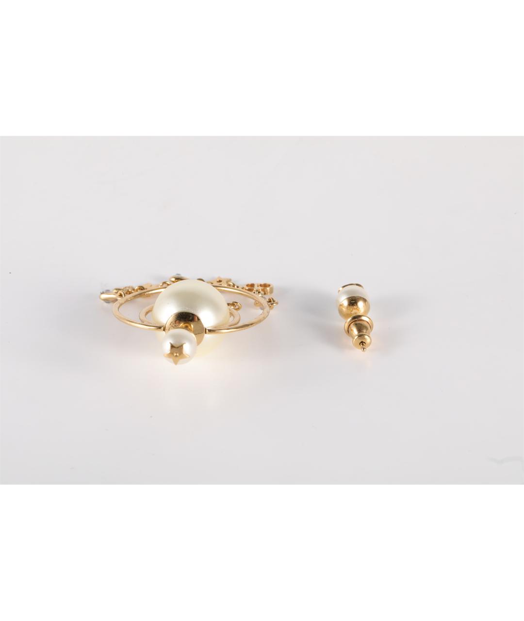 CHRISTIAN DIOR Золотые металлические серьги, фото 3