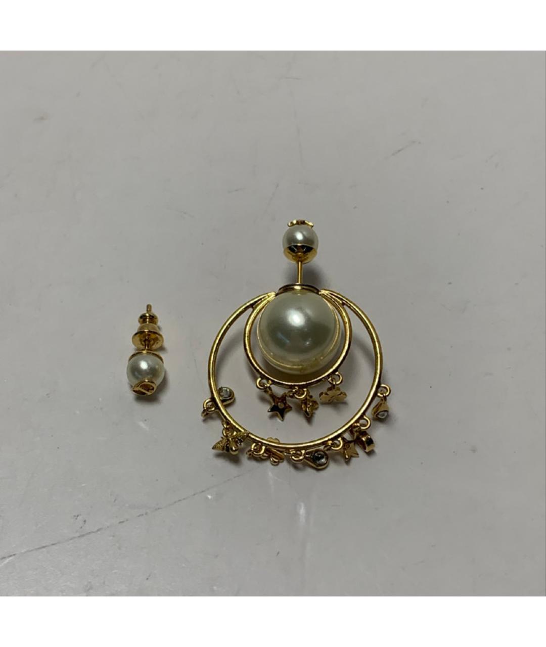 CHRISTIAN DIOR Золотые металлические серьги, фото 8