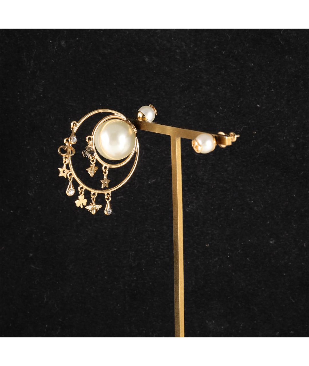 CHRISTIAN DIOR Золотые металлические серьги, фото 7