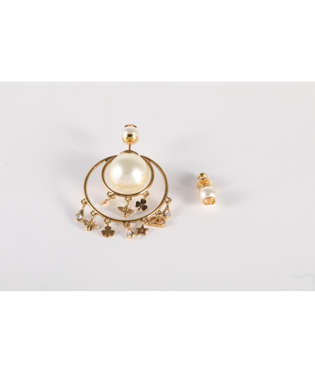 CHRISTIAN DIOR Золотые металлические серьги, фото 4