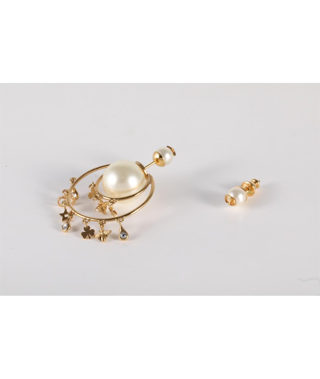 CHRISTIAN DIOR Золотые металлические серьги, фото 2