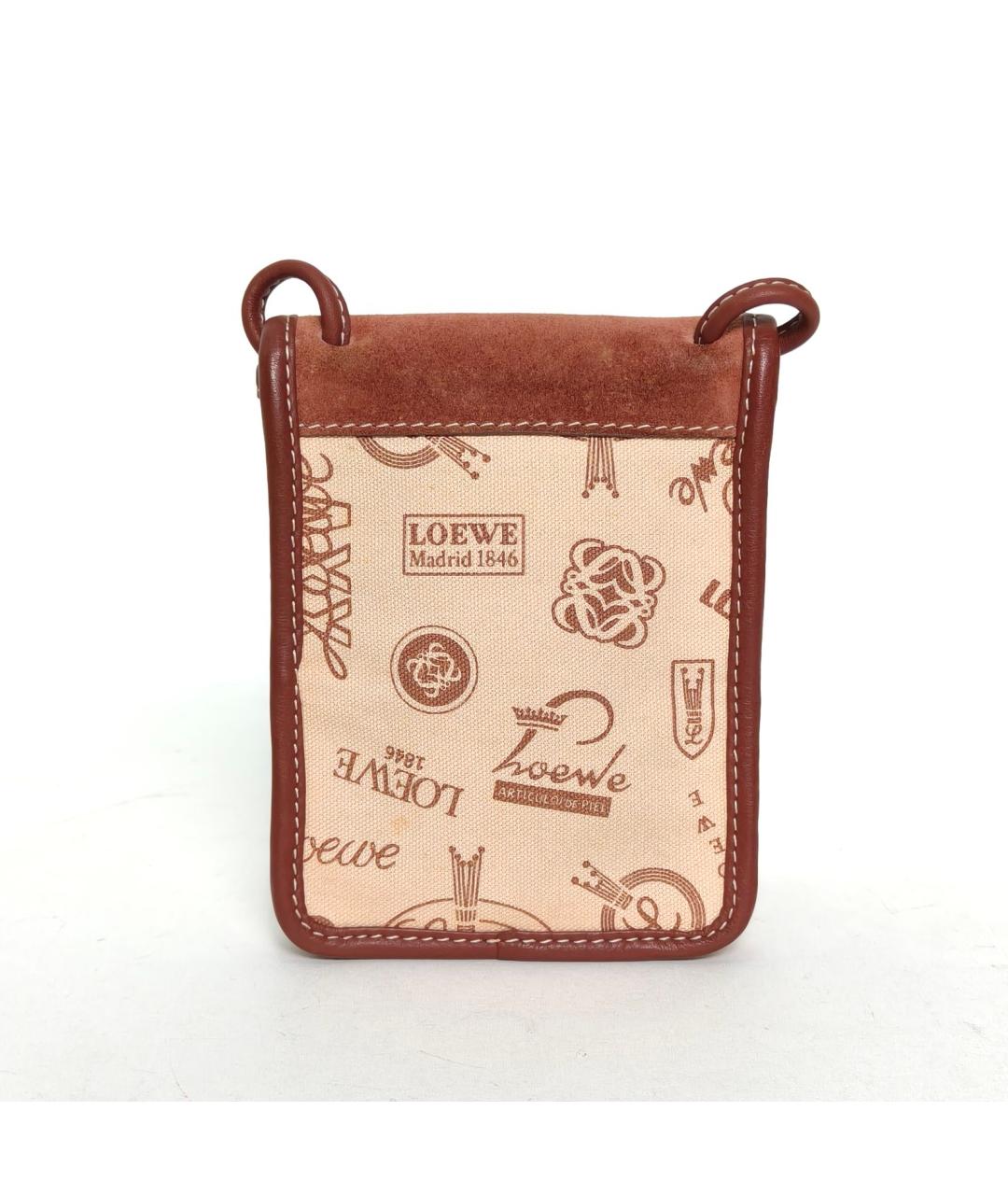 LOEWE Коричневая замшевая сумка через плечо, фото 4