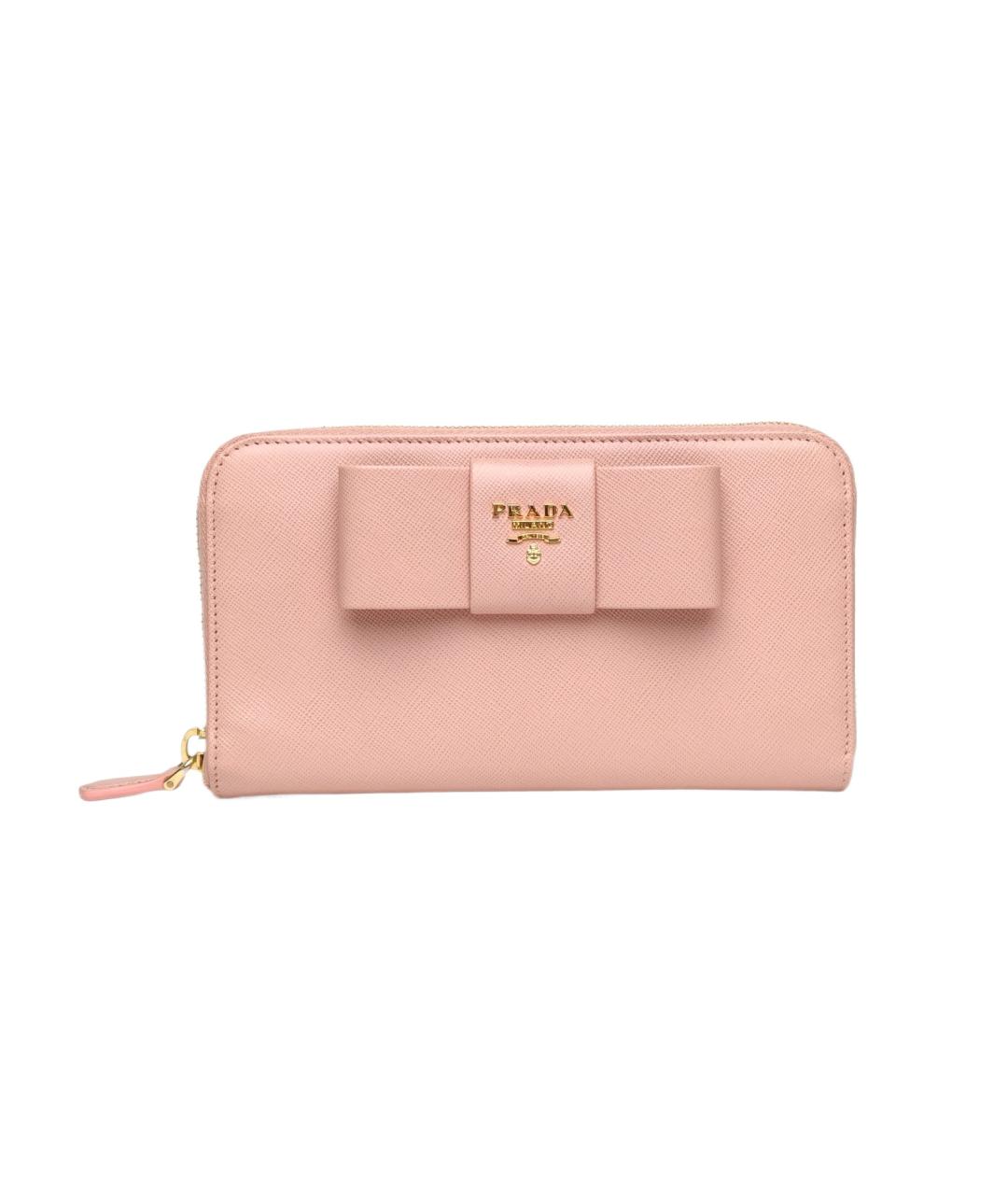 PRADA Розовый кожаный кошелек, фото 1
