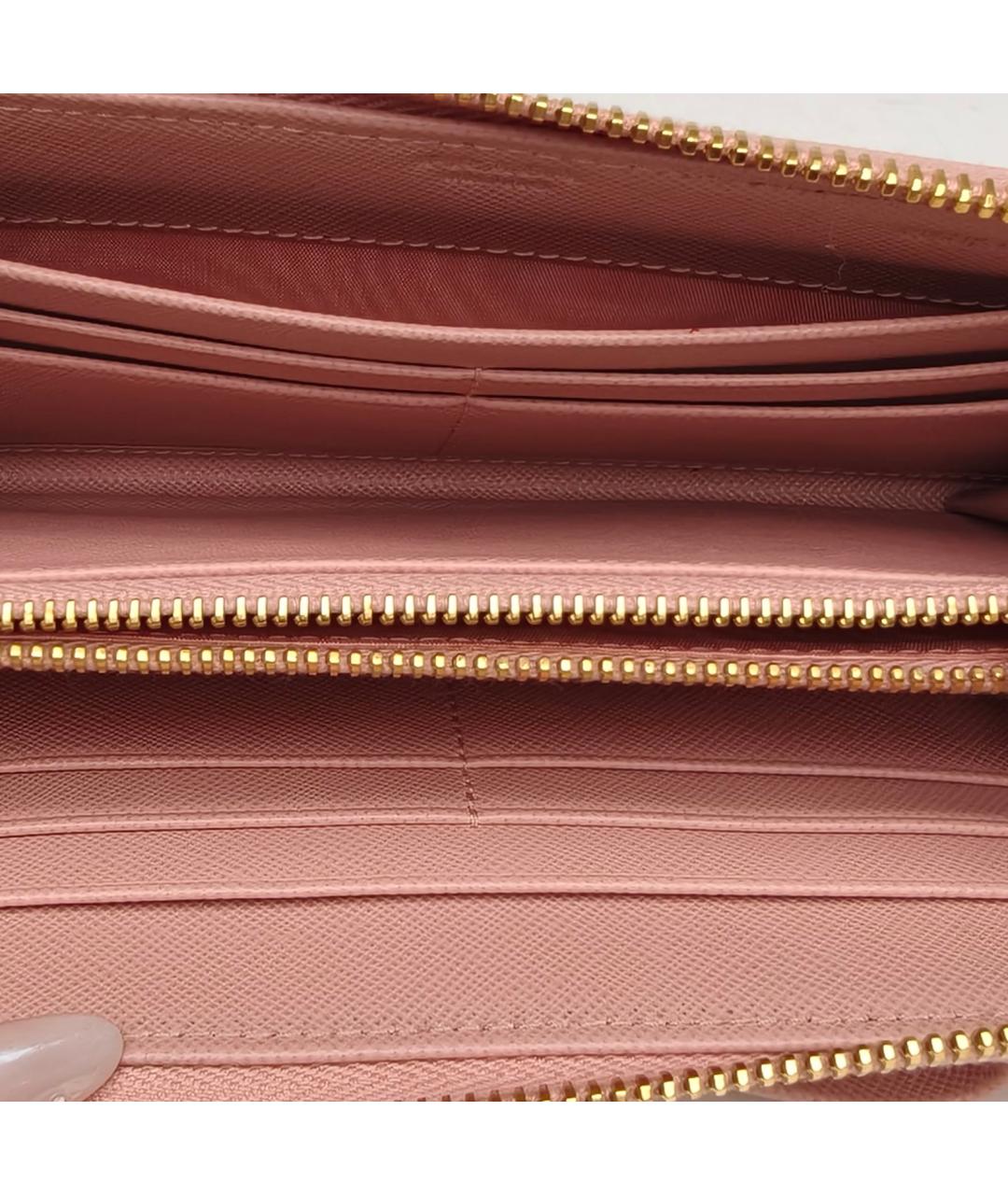 PRADA Розовый кожаный кошелек, фото 8