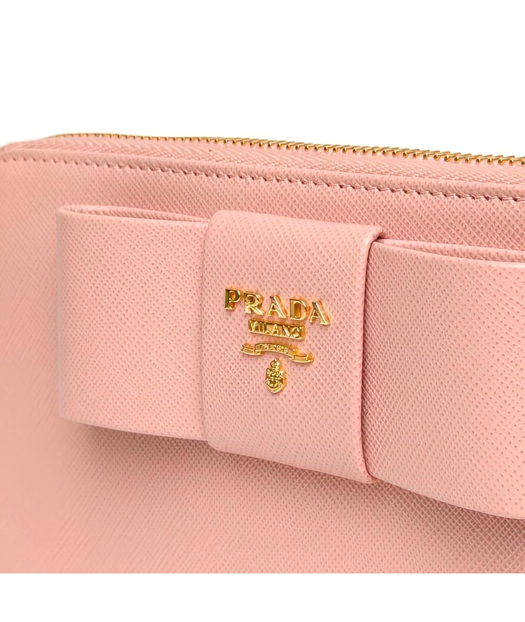 PRADA Розовый кожаный кошелек, фото 7