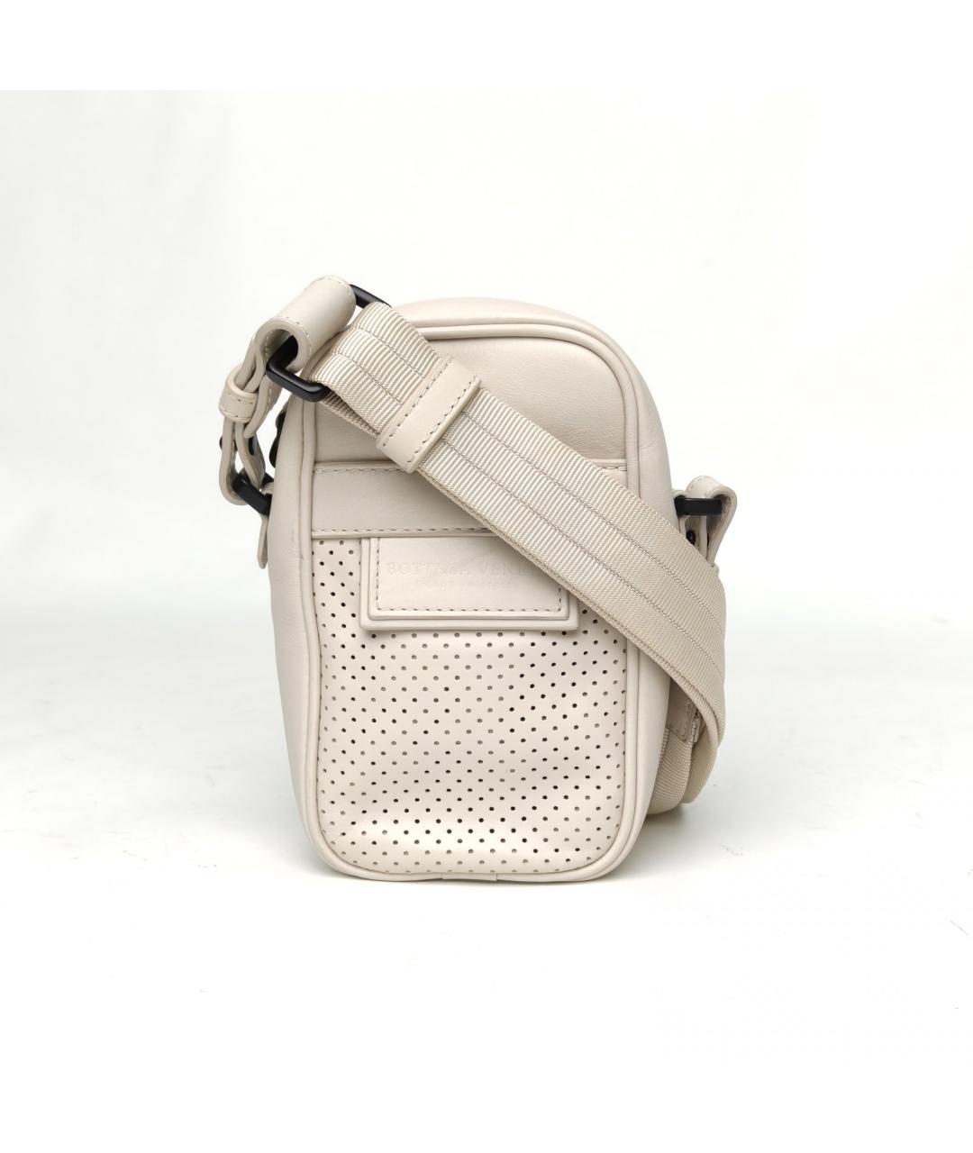 BOTTEGA VENETA Бежевая кожаная сумка через плечо, фото 2