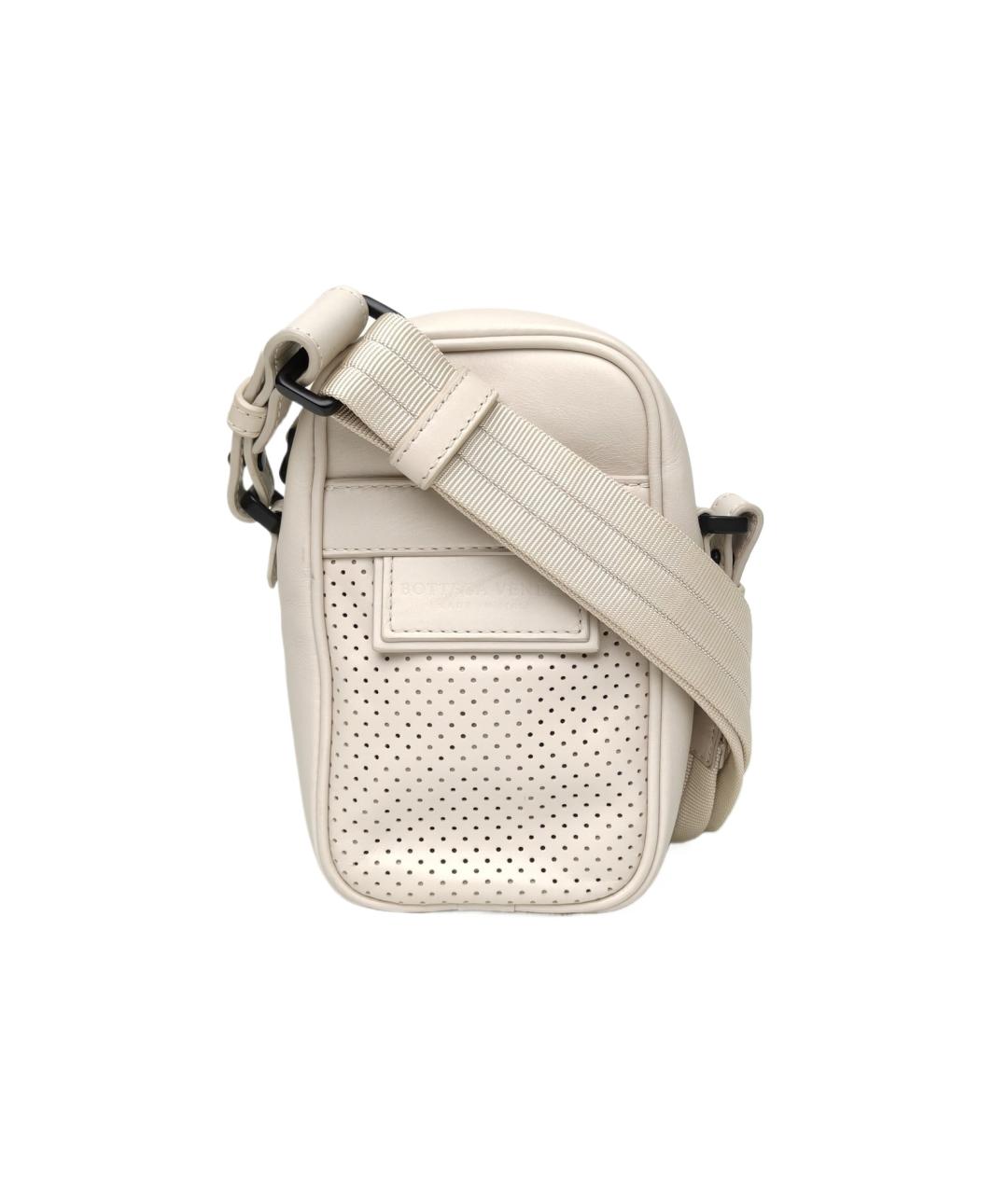 BOTTEGA VENETA Бежевая кожаная сумка через плечо, фото 10