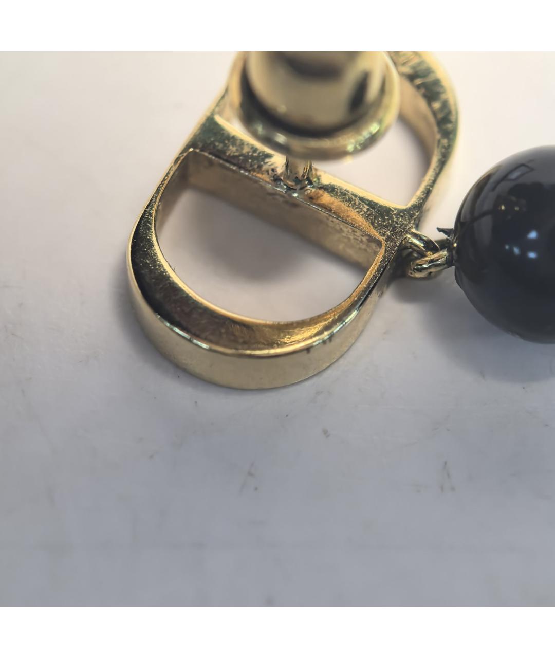 CHRISTIAN DIOR Золотые металлические серьги, фото 8