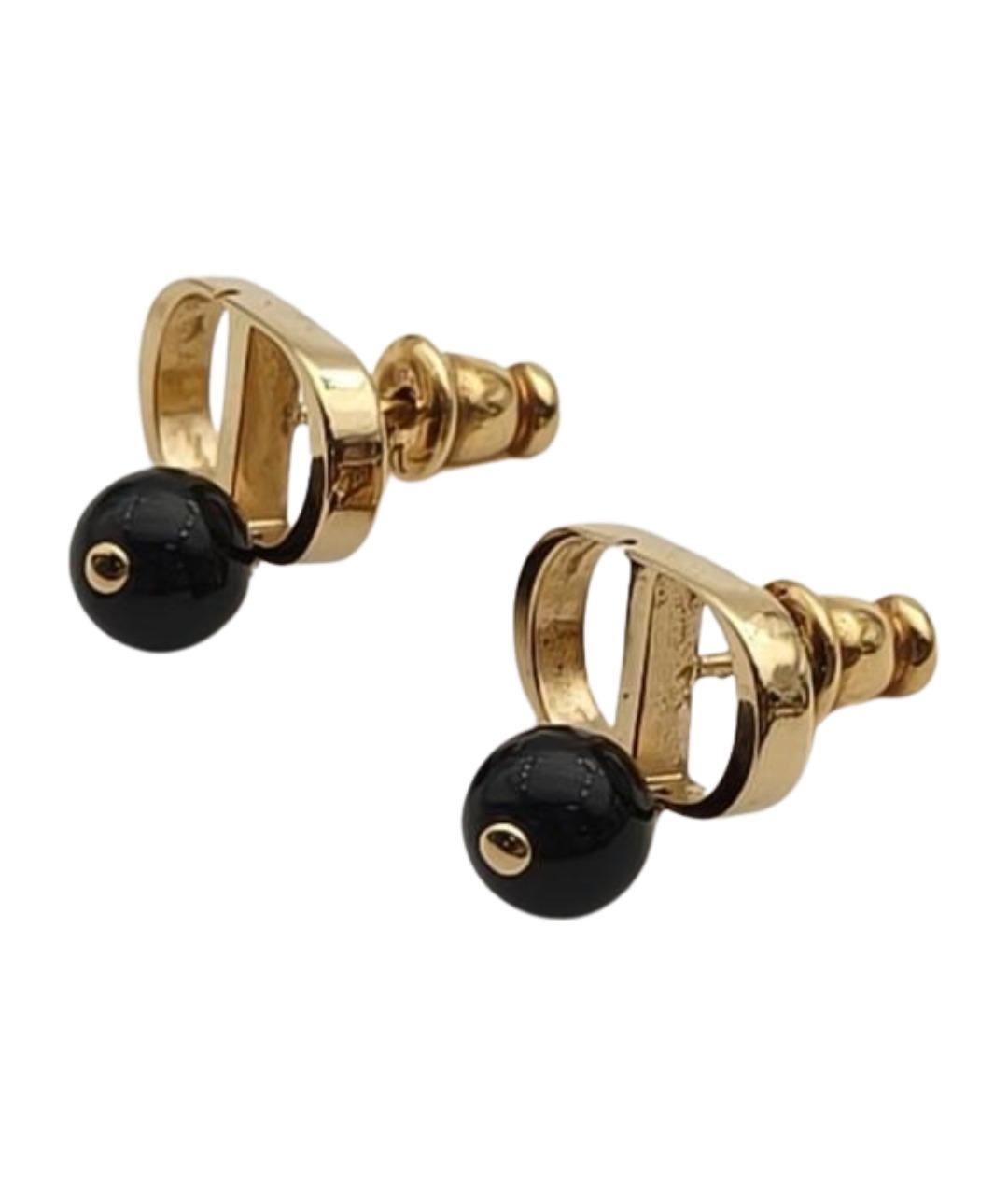 CHRISTIAN DIOR Золотые металлические серьги, фото 1