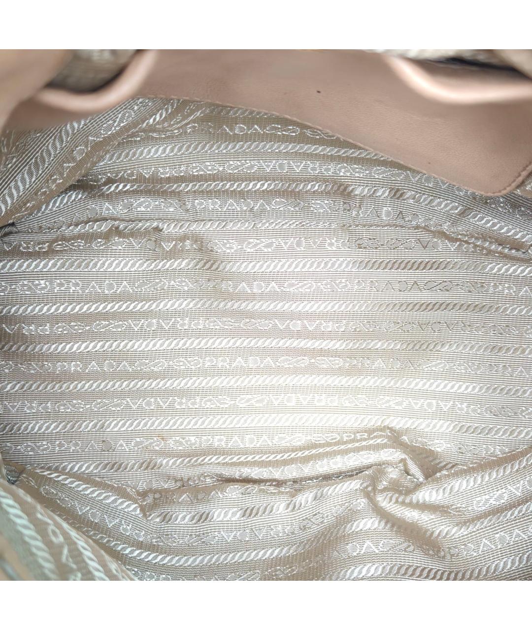 PRADA Бежевая кожаная сумка через плечо, фото 7