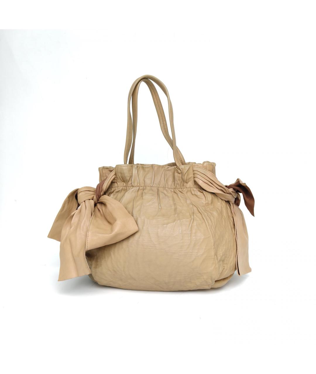 PRADA Бежевая кожаная сумка через плечо, фото 4