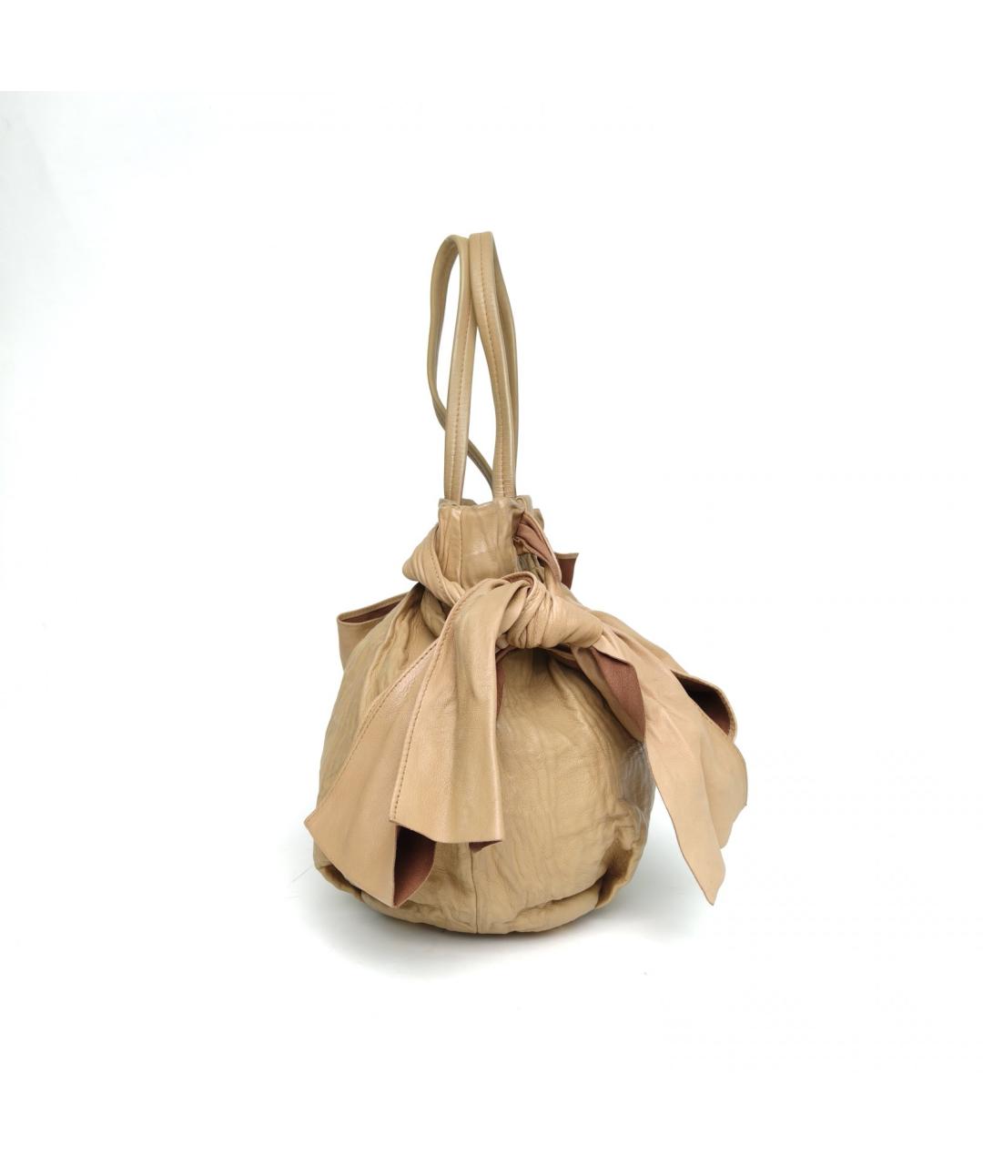 PRADA Бежевая кожаная сумка через плечо, фото 3