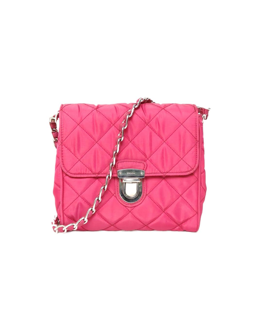 PRADA Розовая синтетическая сумка через плечо, фото 10