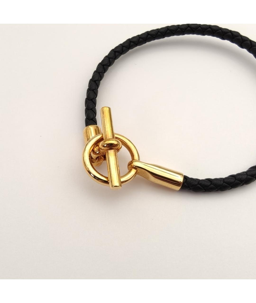 HERMES Черный латунный браслет, фото 4
