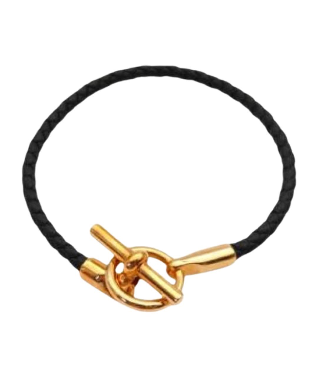 HERMES Черный латунный браслет, фото 1