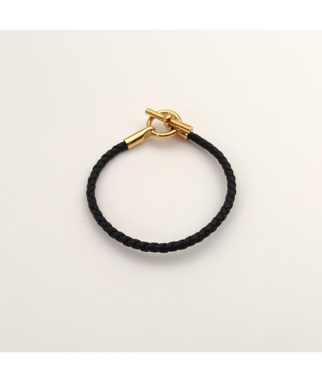 HERMES Черный латунный браслет, фото 5