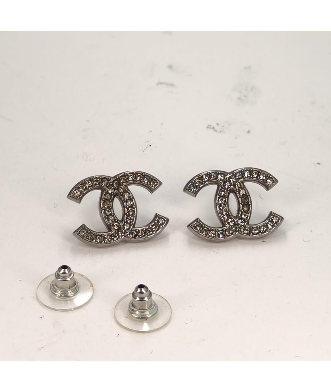 CHANEL Серебряные металлические серьги, фото 2