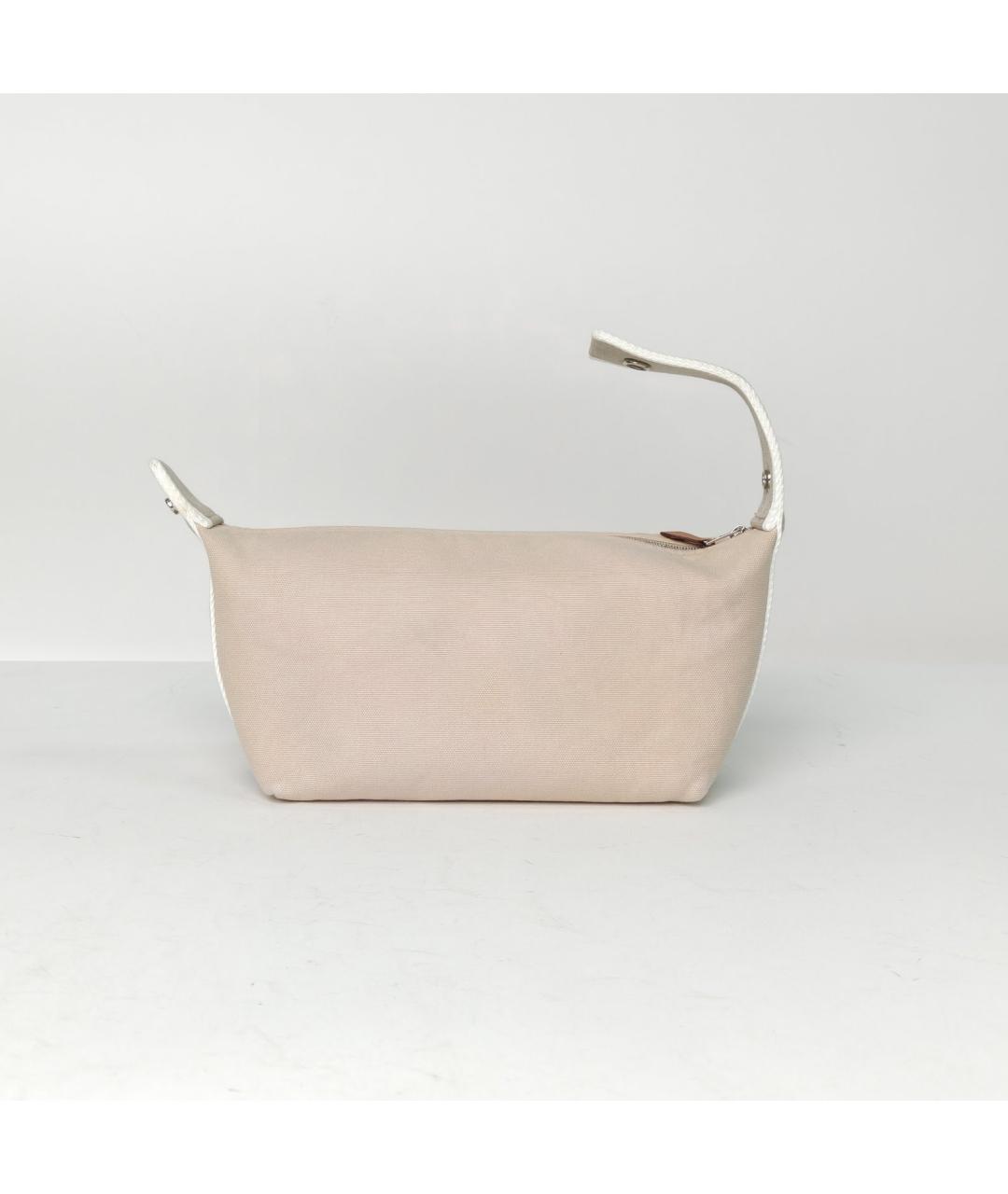 HERMES Бежевая косметичка, фото 4