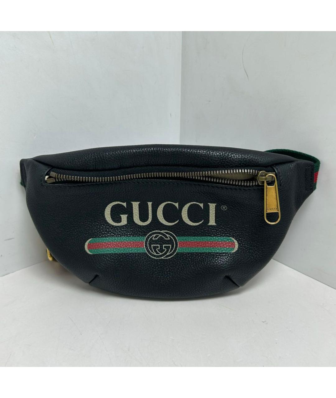 GUCCI Черная кожаная поясная сумка, фото 9