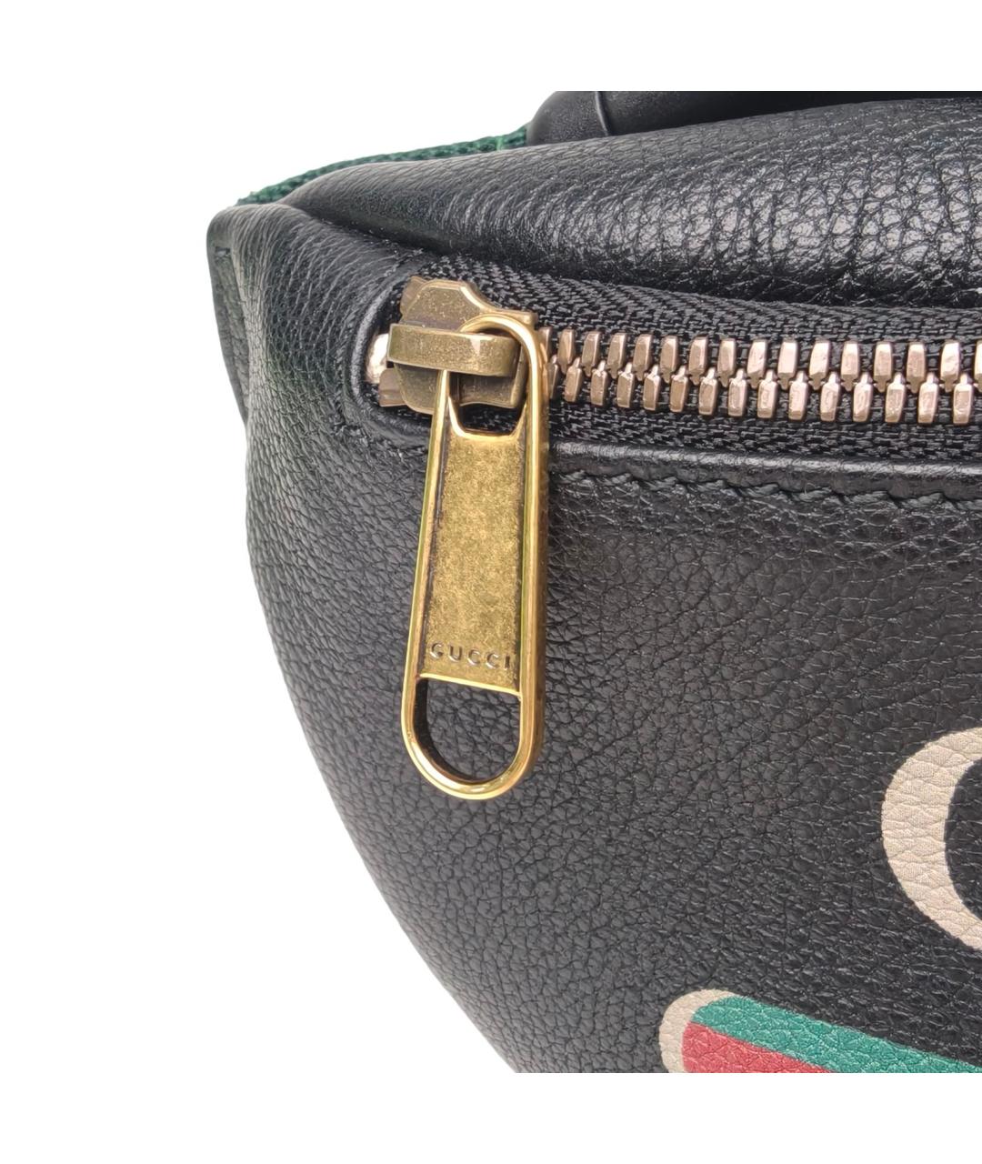 GUCCI Черная кожаная поясная сумка, фото 7