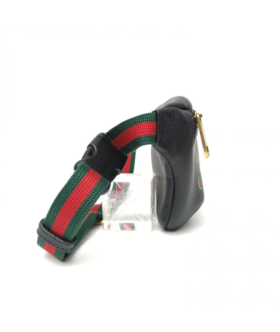 GUCCI Черная кожаная поясная сумка, фото 5