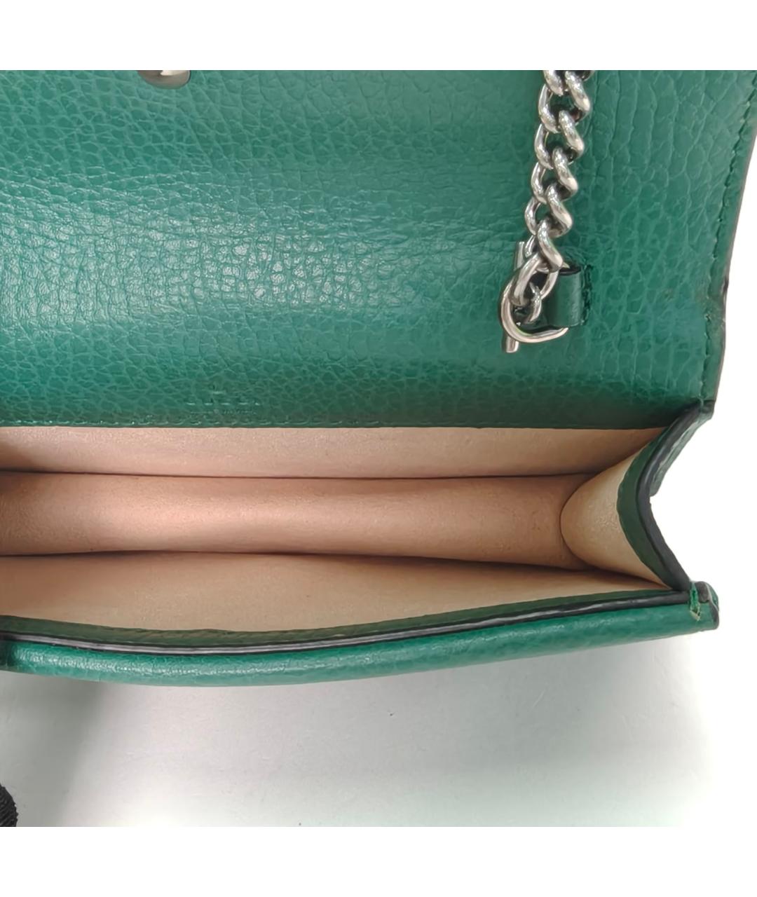 GUCCI Зеленая кожаная сумка через плечо, фото 8