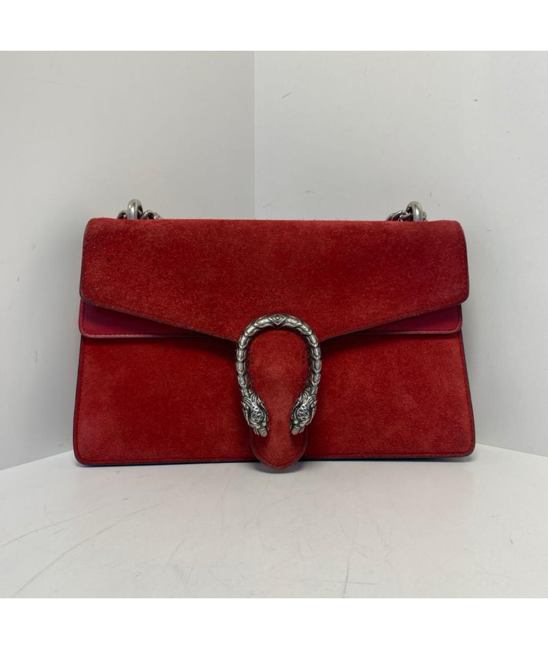 GUCCI Красная замшевая сумка через плечо, фото 9