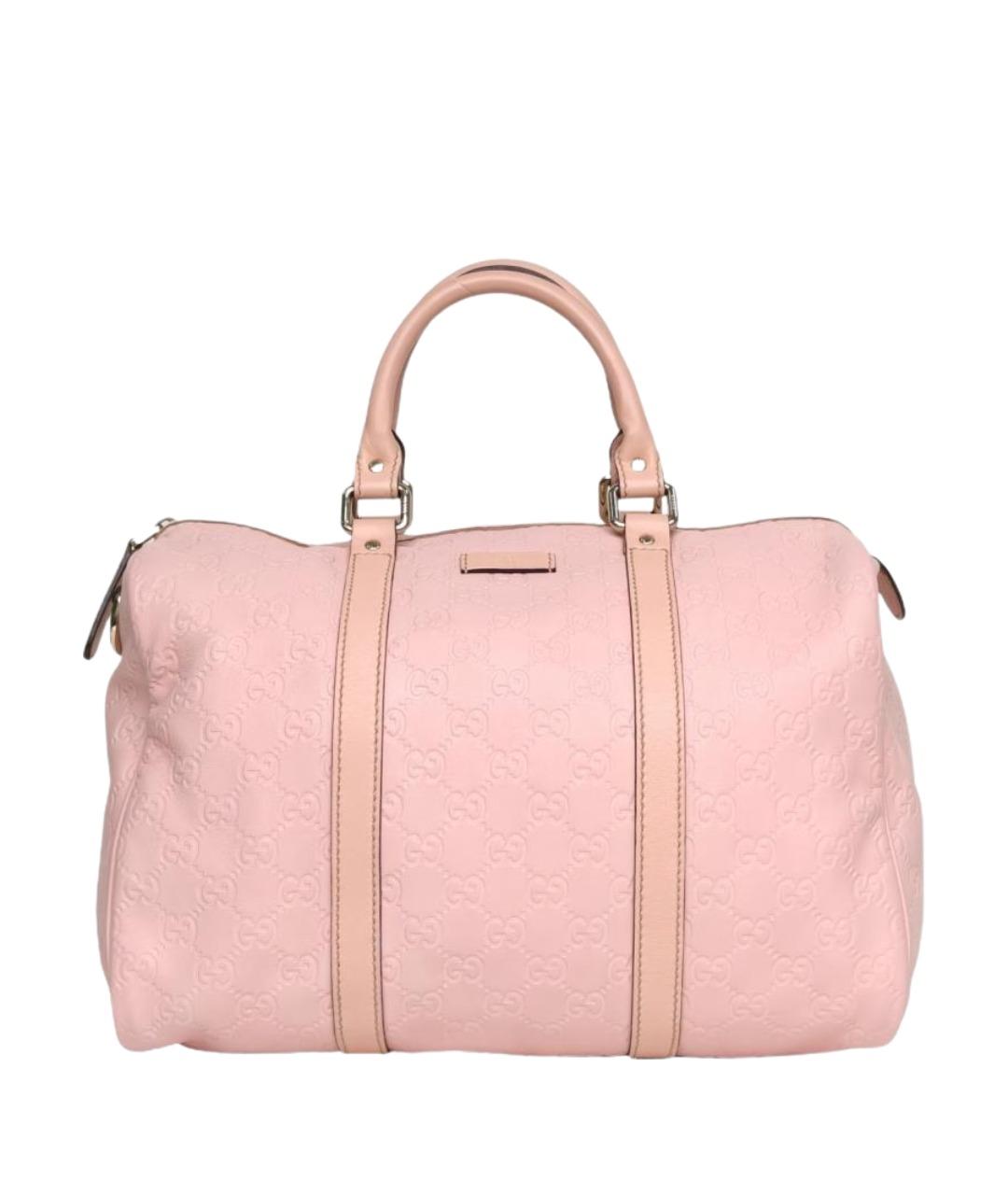 GUCCI Розовая кожаная сумка с короткими ручками, фото 1