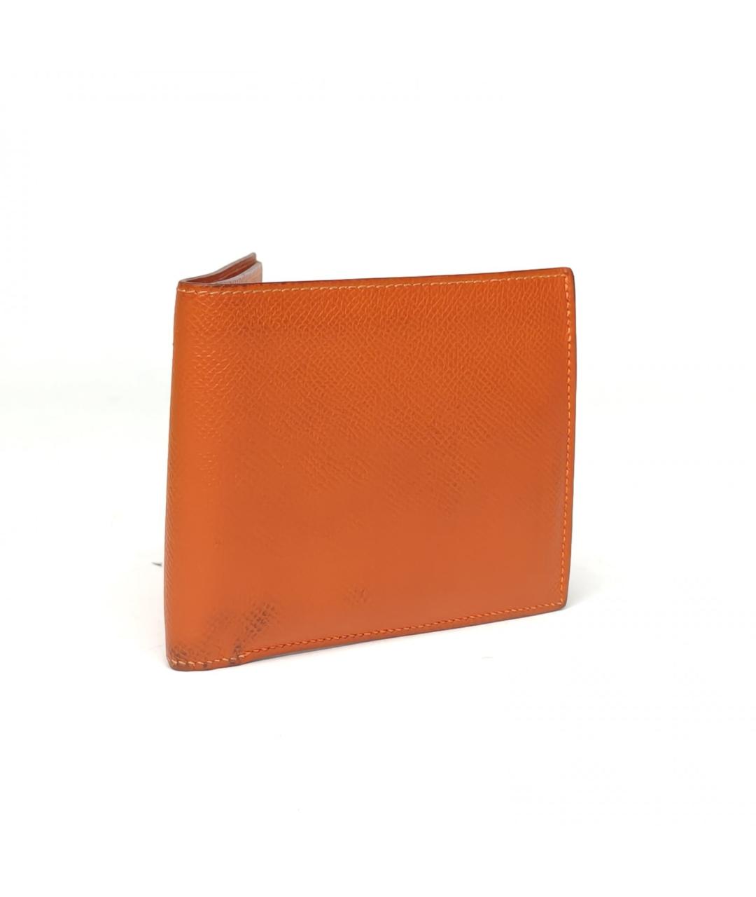 HERMES Оранжевый кожаный кардхолдер, фото 4