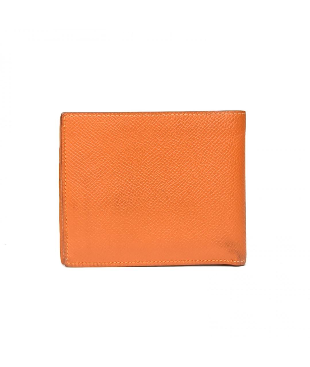 HERMES Оранжевый кожаный кардхолдер, фото 2