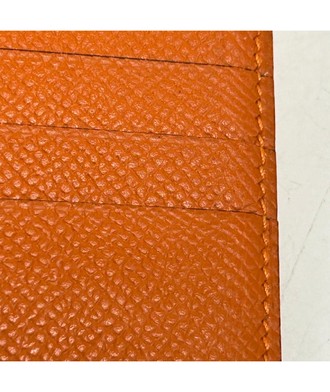 HERMES Оранжевый кожаный кардхолдер, фото 9