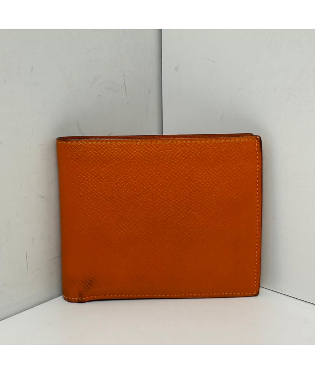 HERMES Оранжевый кожаный кардхолдер, фото 8