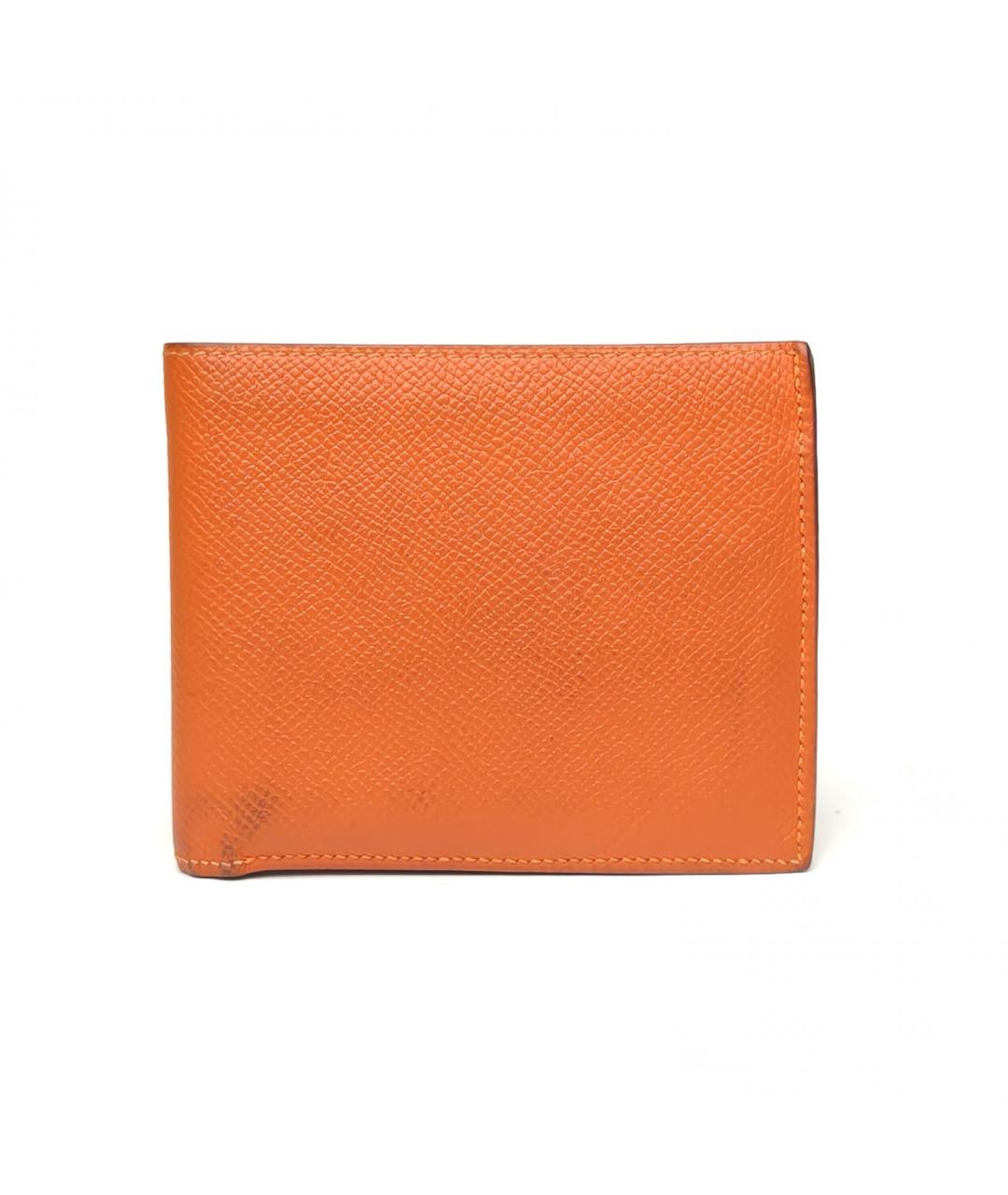 HERMES Оранжевый кожаный кардхолдер, фото 3