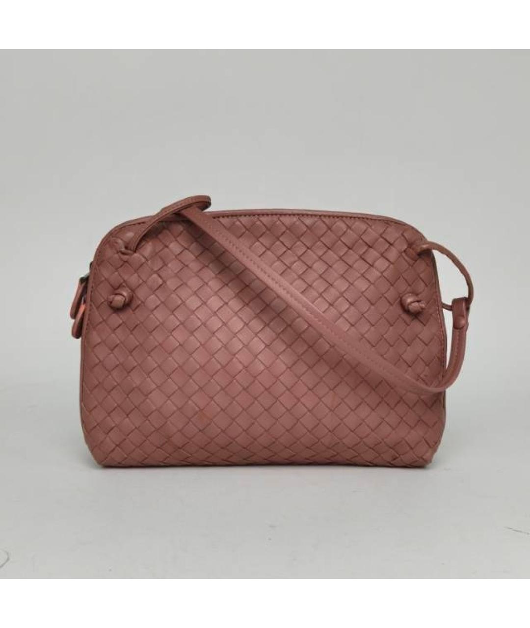BOTTEGA VENETA Розовая кожаная сумка через плечо, фото 8
