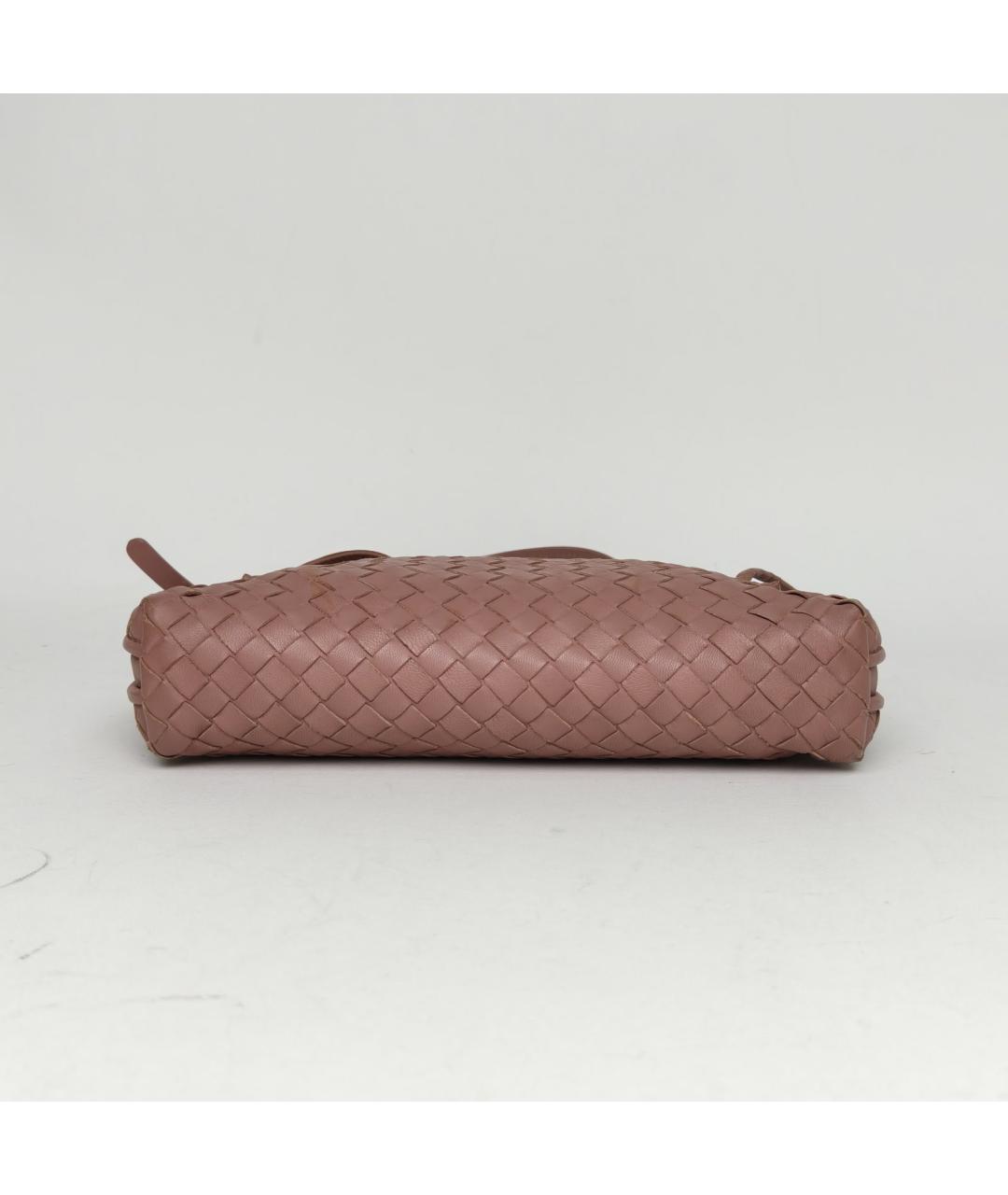 BOTTEGA VENETA Розовая кожаная сумка через плечо, фото 6