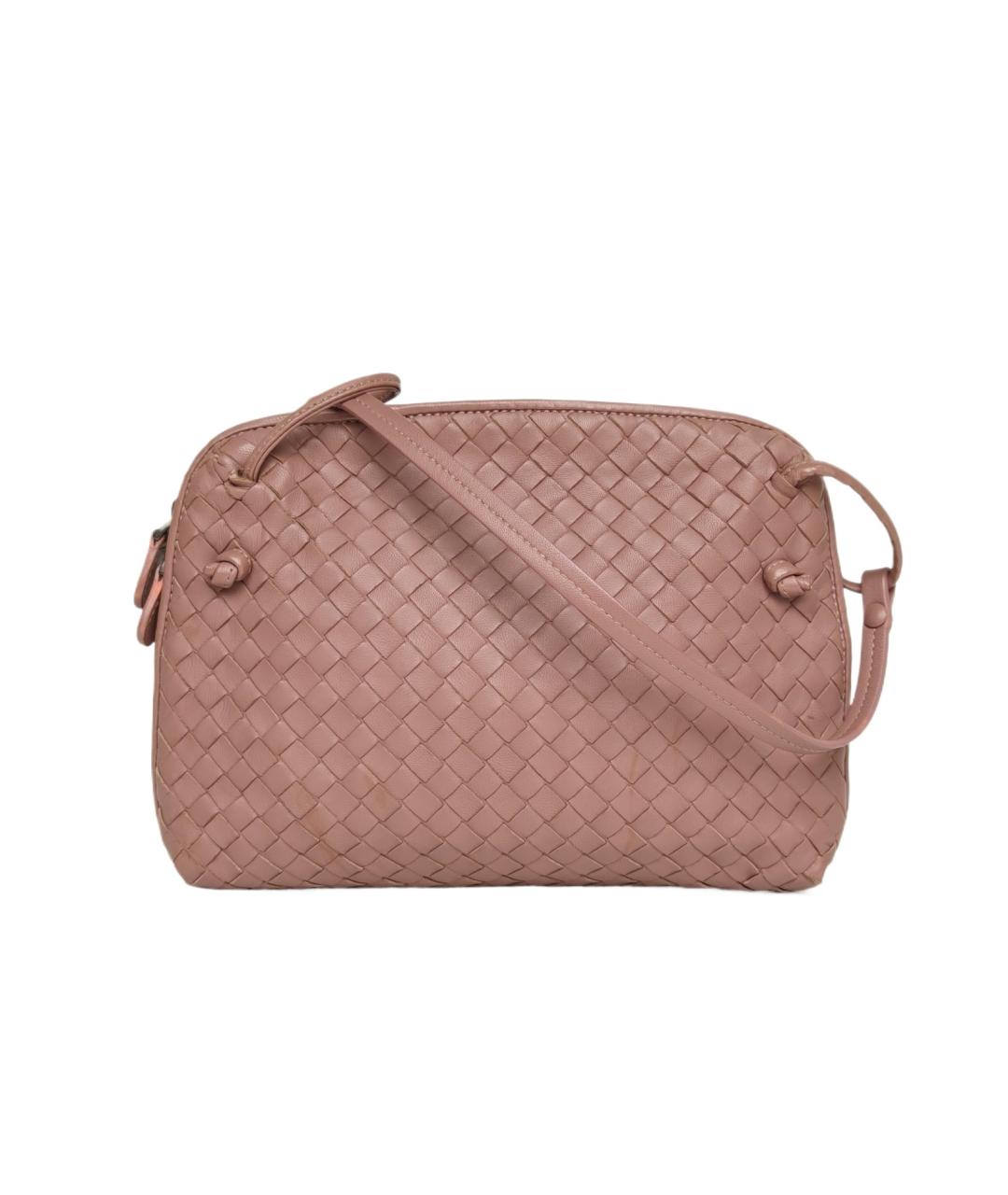 BOTTEGA VENETA Розовая кожаная сумка через плечо, фото 10