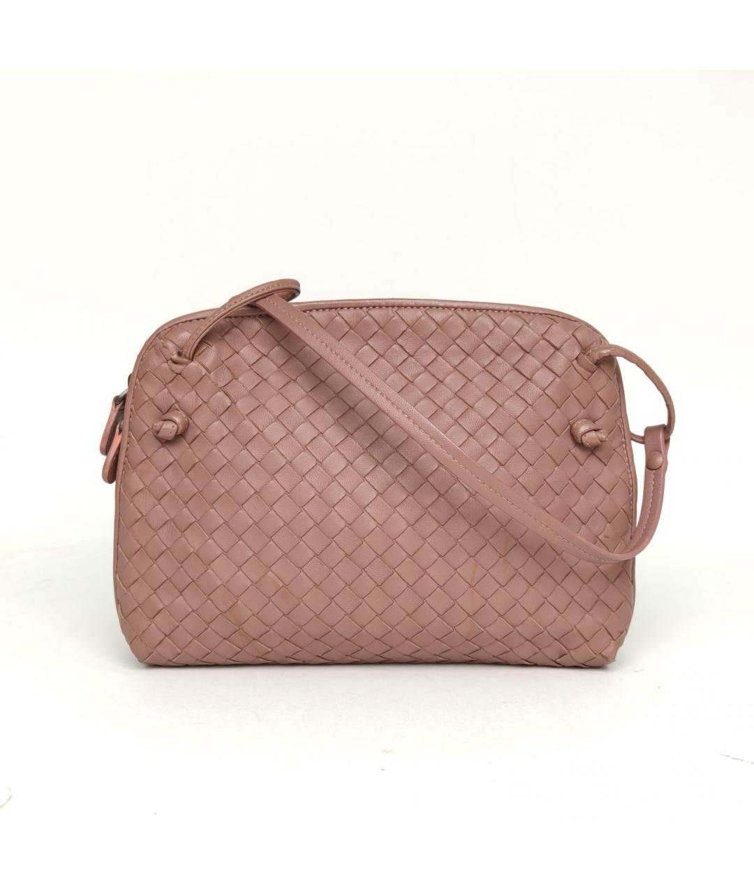 BOTTEGA VENETA Розовая кожаная сумка через плечо, фото 2