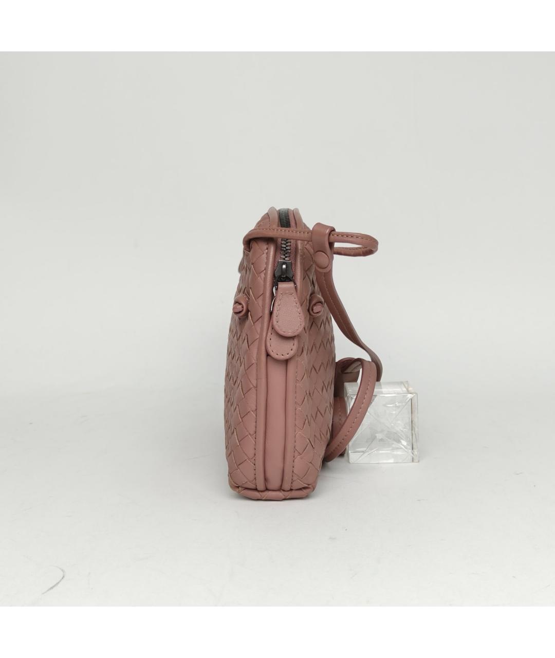 BOTTEGA VENETA Розовая кожаная сумка через плечо, фото 3