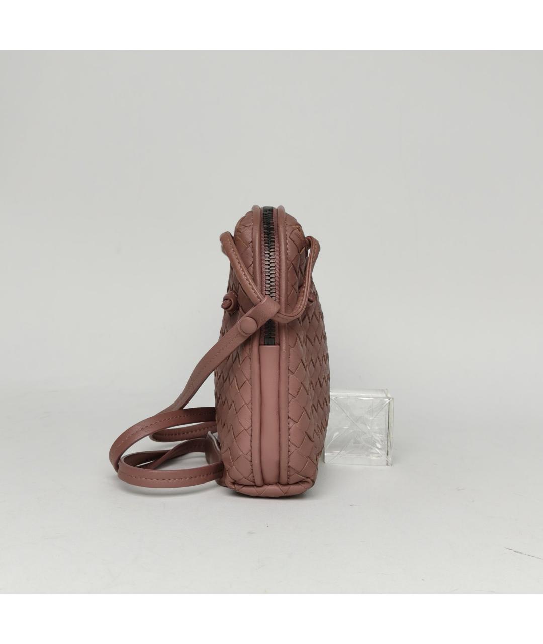 BOTTEGA VENETA Розовая кожаная сумка через плечо, фото 5