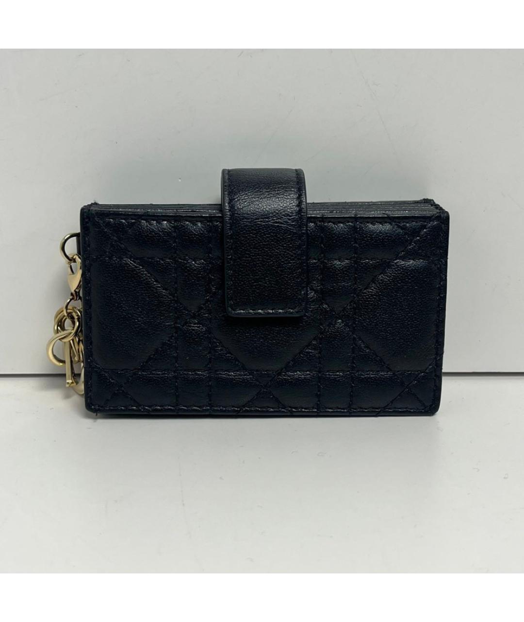 CHRISTIAN DIOR Черный кожаный кошелек, фото 8