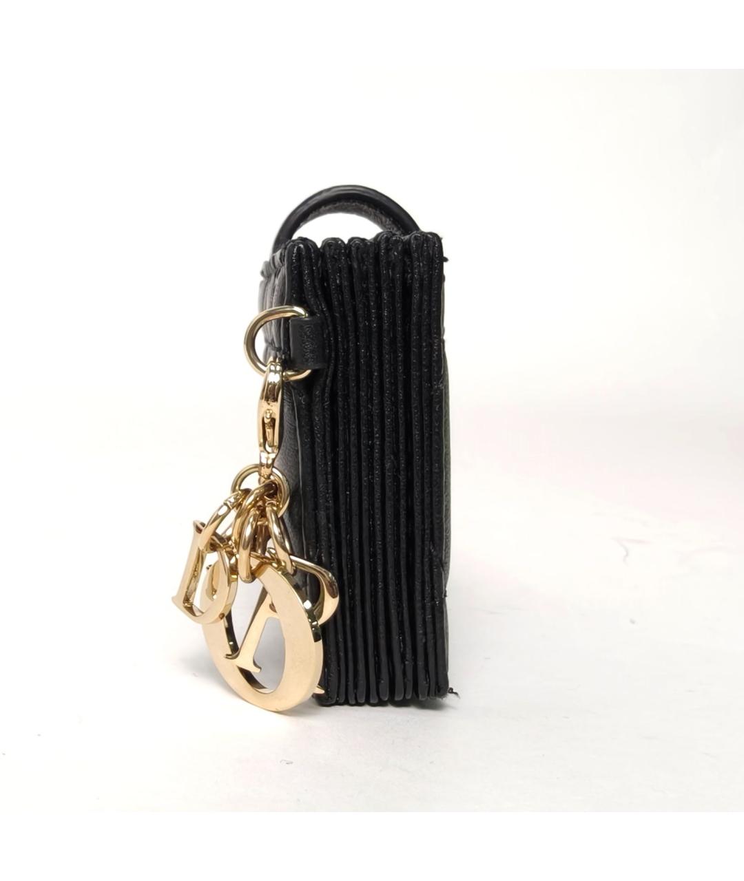 CHRISTIAN DIOR Черный кожаный кошелек, фото 4