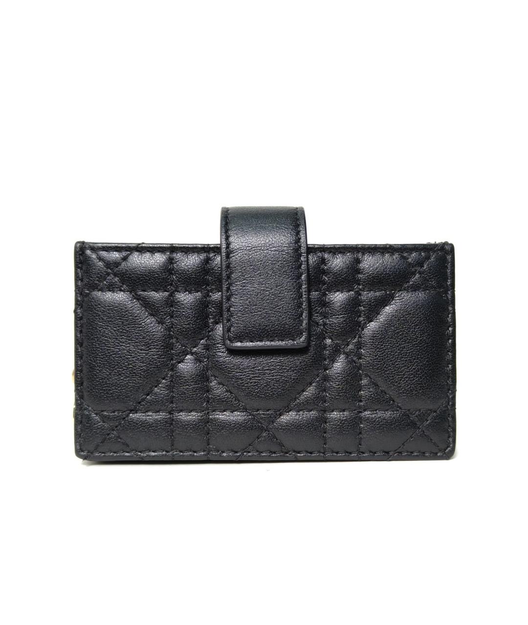 CHRISTIAN DIOR Черный кожаный кошелек, фото 2