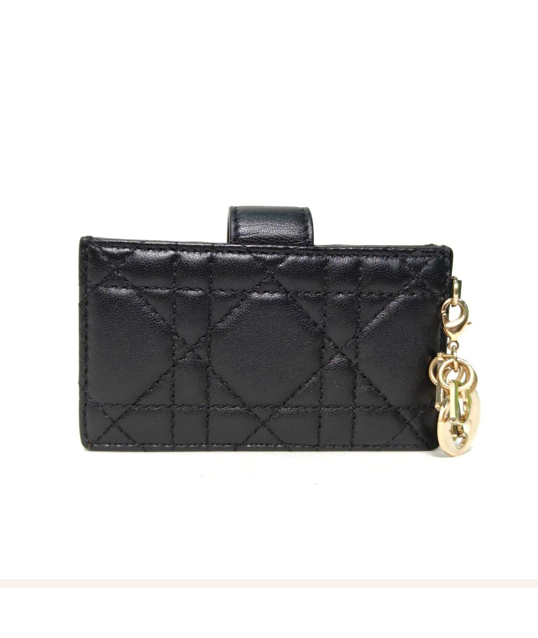 CHRISTIAN DIOR Черный кожаный кошелек, фото 5