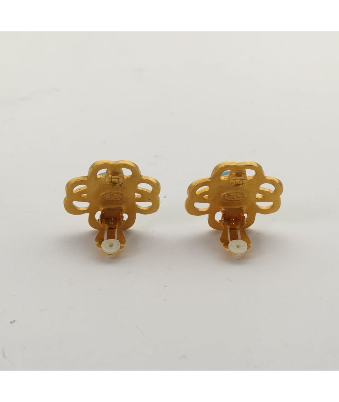 CHANEL Бирюзовые металлические клипсы, фото 4