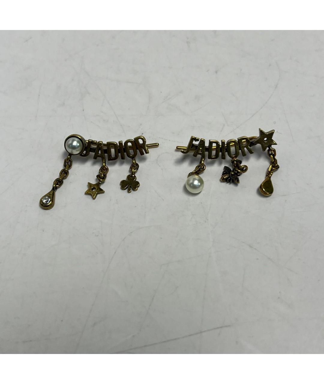CHRISTIAN DIOR Золотые металлические серьги, фото 5