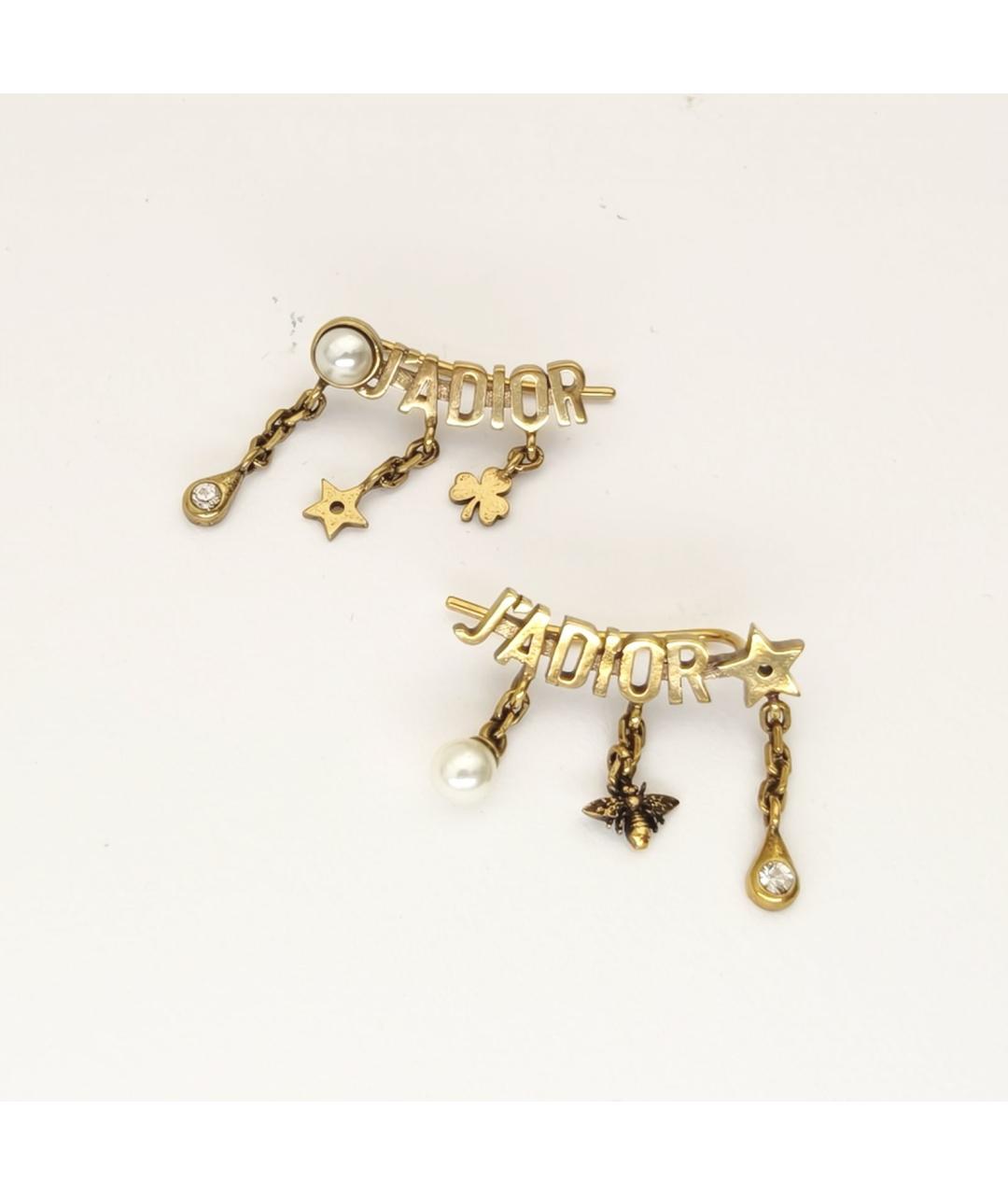 CHRISTIAN DIOR Золотые металлические серьги, фото 3