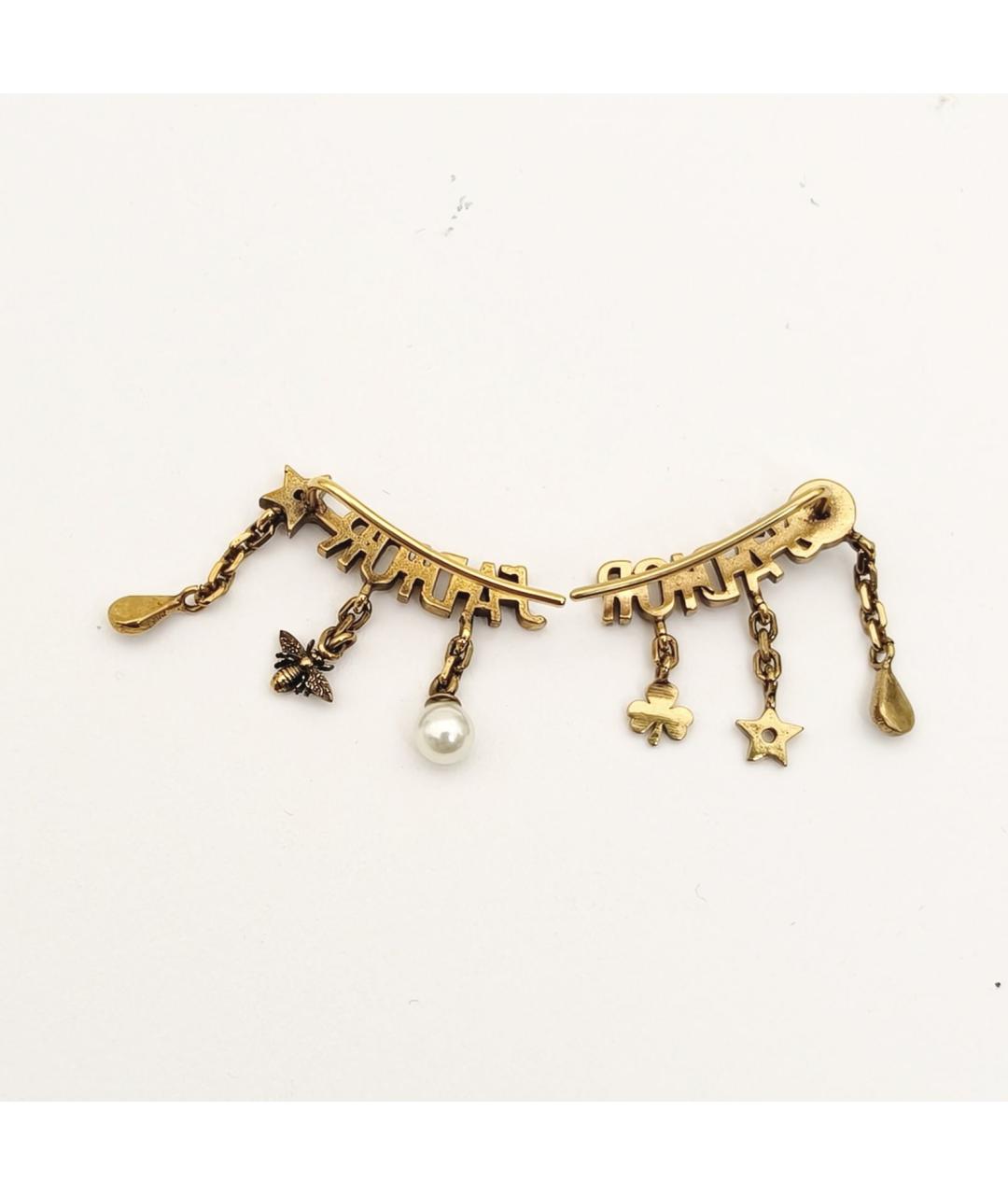 CHRISTIAN DIOR Золотые металлические серьги, фото 4