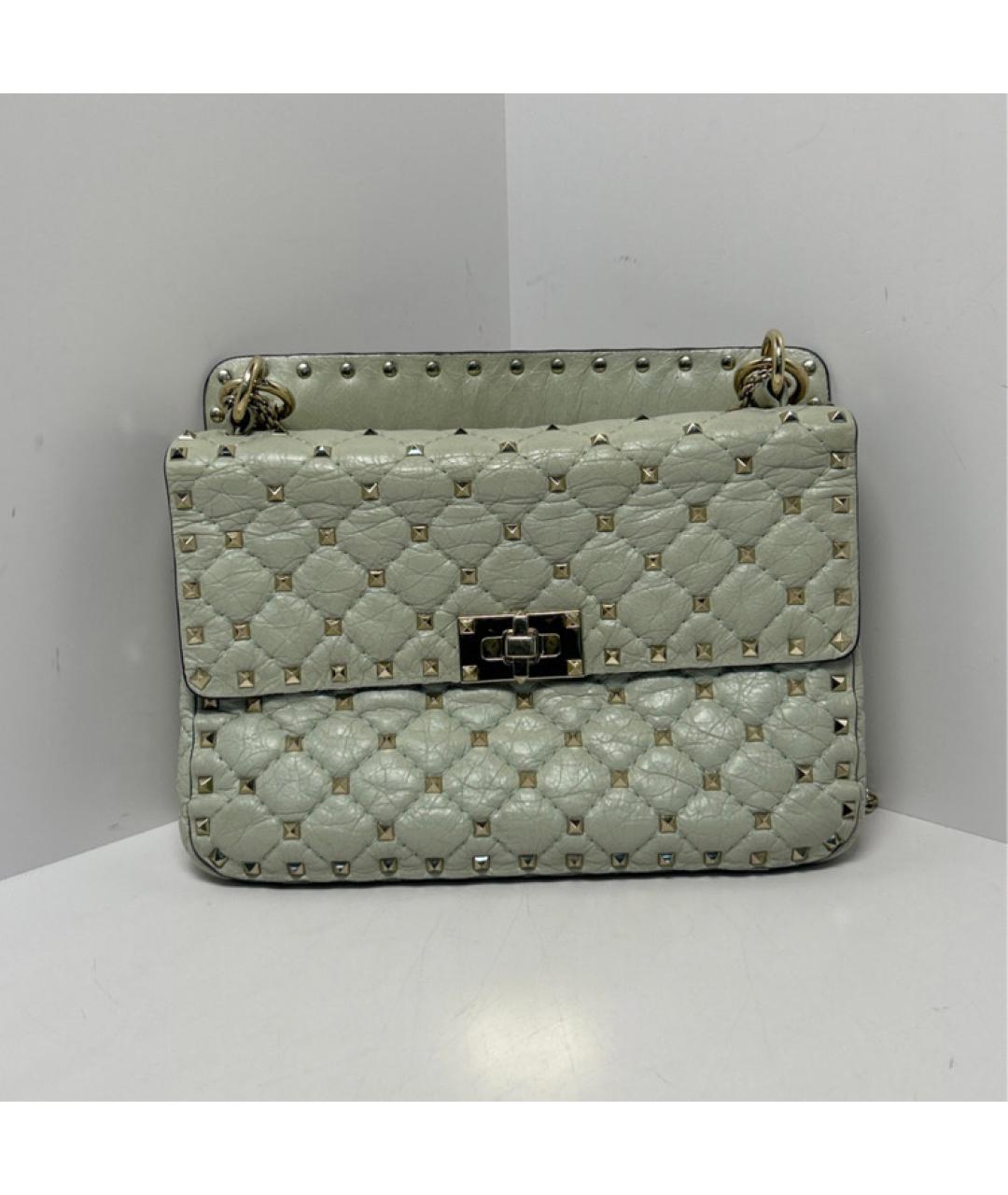 VALENTINO Зеленая кожаная сумка через плечо, фото 9